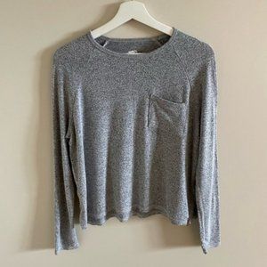 Roots Canada Soft Cozy Grey Long Sleeve Shirt with Front Pocket Size XS